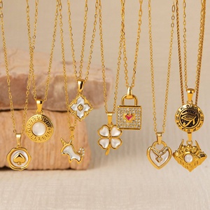 Colliers superposés en or pour femmes, collier pendentif délicat plaqué or 14 carats, bijoux personnalisés tendance, cadeau pour <span class=keywords><strong>maman</strong></span> - Product Image 4