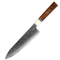 Hoogwaardig 8 inch Damascus staal koksmes, multifunctioneel Japans keukenmes, ergonomische schaduwhouten handvat, groothandel
