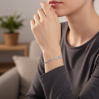 Bracelet en argent sterling 925 avec zircon en forme de feuille, bijoux fins, bracelet à breloques pour femmes