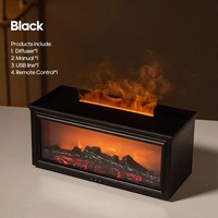 Nouveau Diffuseur d'Arômes Flamme Colorée Mini Cheminée 280ml, Humidificateur d'Air Sans Eau à Arrêt Automatique avec Minuteur et Télécommande pour la Maison et Cadeau