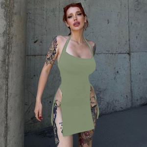 Vestido Mini Sexy con Espalda Descubierta King Mcgreen Star, Estilo Gótico, Aberturas Laterales, Estilo Punk Y2K, Vestido Halter con Aberturas, Estilo Grunge con Anillo en O para Mujer, para la Noche - Product Image 5