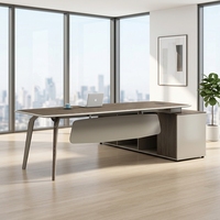 Bureau de travail en forme de L de luxe avec système de rangement modulaire, centre d'innovation, espace de travail exécutif