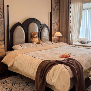 <span class=keywords><strong>Letto</strong></span> in Legno Massello Stile Americano di Lusso, Europeo, Moderno Minimalista, Vintage, <span class=keywords><strong>Letto</strong></span> Principessa, Semi-lusso - Product Image 6