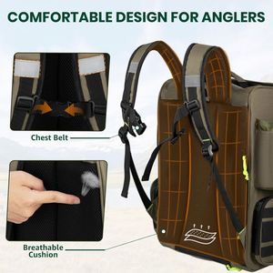 Sac à dos de pêche gratuit, sac à bandoulière, boîte à pêche avec support pour canne et équipement, cadeau de pêche pour hommes et femmes - Product Image 2