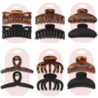 Pince à cheveux grande taille en PC dépoli style européen et américain pour femme - Pince griffe et pince requin pour chignon - Accessoires capillaires