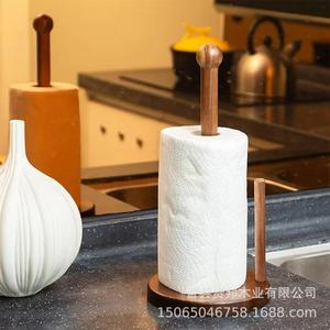 Solid Wood <b>Kitchen</b> <b>Paper</b> Towel Holder Natural Color Multi Function For <b>Kitchen</b> Storage - Product Image 5