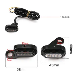 Motorcycle Lighting Systems White/Amber Light Handlebar Mini Turn Signal For Harley 883 XL1200 Fat Road King