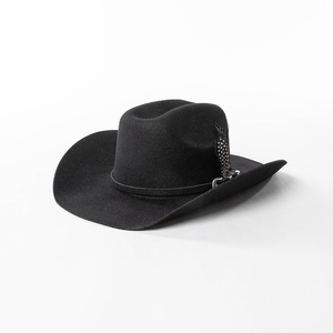 Sombrero Vaquero Occidental de Ala Ancha NZ11, Casual, Blanco y Negro, con Plumas Metálicas de Diamante, de Lana, para Exteriores, Cálido - Product Image 5