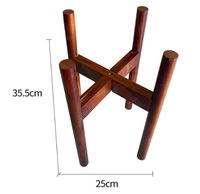 Support de fleurs extensible d'intérieur, support simple pour pot de fleurs, support en bois de hêtre rouge foncé
