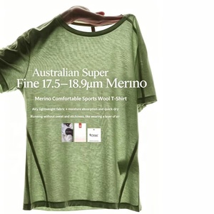 SHINBENE OEM ODM Camisetas de Cuello Redondo con Estampado Personalizado, Camisetas de Verano Informales para Hombre y <span class=keywords><strong>Mujer</strong></span>, de <span class=keywords><strong>Lana</strong></span> <span class=keywords><strong>Merino</strong></span> Superfina - Product Image 1