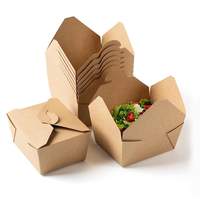 Boîtes cadeaux personnalisées pour aliments, en papier kraft uni, type boîte à pique-nique, pour l'emballage alimentaire