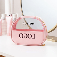 Nouvelle trousse de toilette de voyage pour enfants en PVC transparent rose YCH 2024, avec fermeture éclair, pour cosmétiques et maquillage