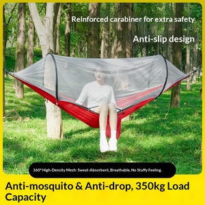 Hamaca con Mosquitero - Juego de Hamaca Portátil con Soporte, Hamaca de Camping de Nailon Impermeable para Adultos - Product Image 2