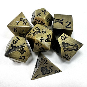 Dés en alliage de zinc avec motifs en relief <span class=keywords><strong>chat</strong></span> et chien, lot de 7 dés - Product Image 4