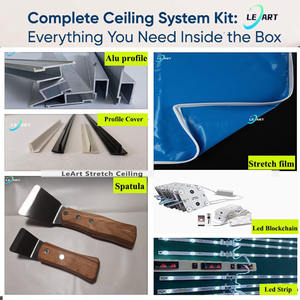 Panneau de <span class=keywords><strong>plafond</strong></span> décoratif en béton LeArt, design ciel de sous-sol sur <span class=keywords><strong>toile</strong></span> tendue, dalles de <span class=keywords><strong>plafond</strong></span> 600/600 - Product Image 5