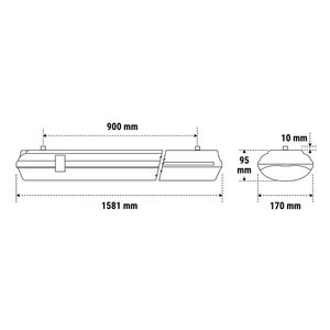 Lampada da Parete per Esterni Beghelli Impermeabile a LED 159 Cm - Product Image 2