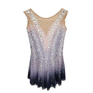 ชุดเล่นสเก็ตลีลาสำหรับเด็ก,ชุดเต้นรำสำหรับการแข่งขันไล่ระดับสีน้ำเงินเข้ม - Product Image 1