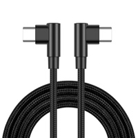 Ángulo recto 90 grados 60W 3A Cable USB C de carga rápida Tipo-c a Tipo-c Cable PD de carga rápida de USB-C para Samsung