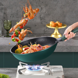 Nouveau <span class=keywords><strong>Wok</strong></span> coloré en céramique Maifanite ; Marmite domestique à fond plat avec couvercle en verre ; Compatible avec les plaques de cuisson ; Vente en gros disponible - Product Image 6