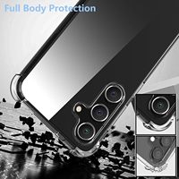 Coque de téléphone en TPU cristal clair antichoc mince à la mode pour Samsung Galaxy S25/S25 +/S25 Ultra quatre coins étui de téléphone portable