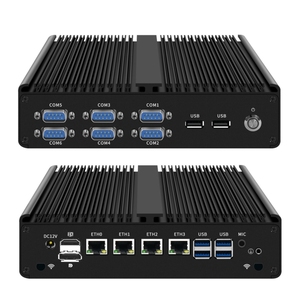 BKHD i7-8850U Mini PC Intel Core, <span class=keywords><strong>i3</strong></span>-7100U i5-8250U Port Multi seri d-sub DB9 Router lembut sistem Host Cyber komputer industri - Product Image 1