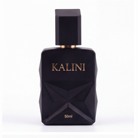 Flacon de parfum vide en verre de luxe moderne avec bouchon magnétique carré de 50 ml, marque privée, avec boîte