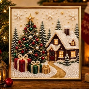 Pittura Diamante Natalizia Moderna Minimalista Fai-da-te, <span class=keywords><strong>Arte</strong></span> Decorativa Quadrata <span class=keywords><strong>per</strong></span> Regalo di Natale - Product Image 1