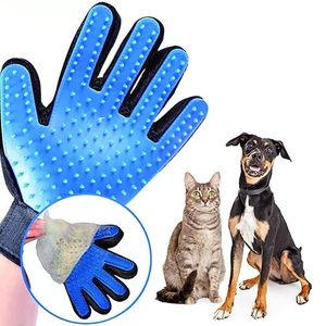 Silicone Pet Grooming Glove Blue Multi-Function Deshedding <strong>Brush</strong> for Dogs Cats <strong>Rabbits</strong> Bathing Massage Hair Removal - Product Image 2