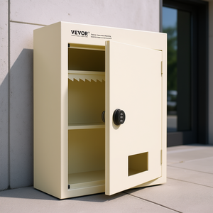 Buzón de Correo Exterior de Acero Vevor, 12.5x6.3x16.9 Pulgadas, Color Beige, con Cerradura de Combinación, para Colocar a Través de la Pared, para Uso en Oficinas - Product Image 2