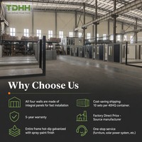Rumah Kontainer Dua Lantai TDHH, Villa Prefab Paket Siap Pasang, Balkon Bergelombang, Tangga, Grosir OEM