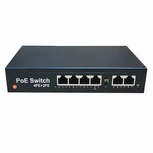 Fábrica 10/100M no administrado mini POE switch 6 puertos para CCTV