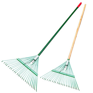 Râteaux à feuilles en bois, râteaux à main en plastique avec manche en tube d'acier, <span class=keywords><strong>grand</strong></span> râteau de jardin ergonomique - Product Image 6