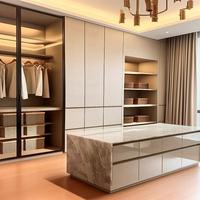 Vestiaire en bois massif anti-humidité avec tiroirs privés verrouillables pour zone de dressing de chambre principale en zone côtière humide