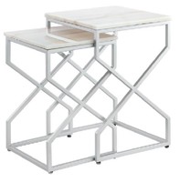 Table basse moderne de luxe carrée en métal argenté avec socle en marbre durable pour salon chambre à coucher hôtel villas appartements