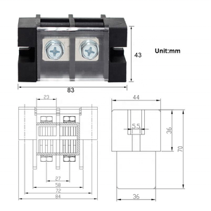 180A 600V DC автомобильный латунный винт настенное крепление панели подачи через клеммный блок 2-контактный - Product Image 3