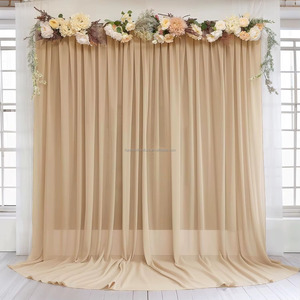 Rideaux de fond de scène de luxe modernes et professionnels, vert double couche, pour arche de mariage, avec support, en soie de lait - Product Image 1