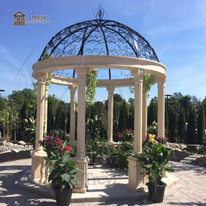 TREVI dekorasi taman luar ruangan mewah ukiran batu alam besar Gazebo kolom marmer sederhana krem Mesir Tinggi - Product Image 3