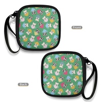 Sac de rangement de voyage, pochette à fermeture éclair imprimée mignonne pour écouteurs, câble de chargeur, petits accessoires