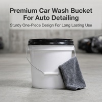 WB-P003 Seau de lavage auto 13L en PP durable avec filtre anti-grains et couvercle noir résistant à la déformation pour le detailing automobile et les services de lavage de voitures