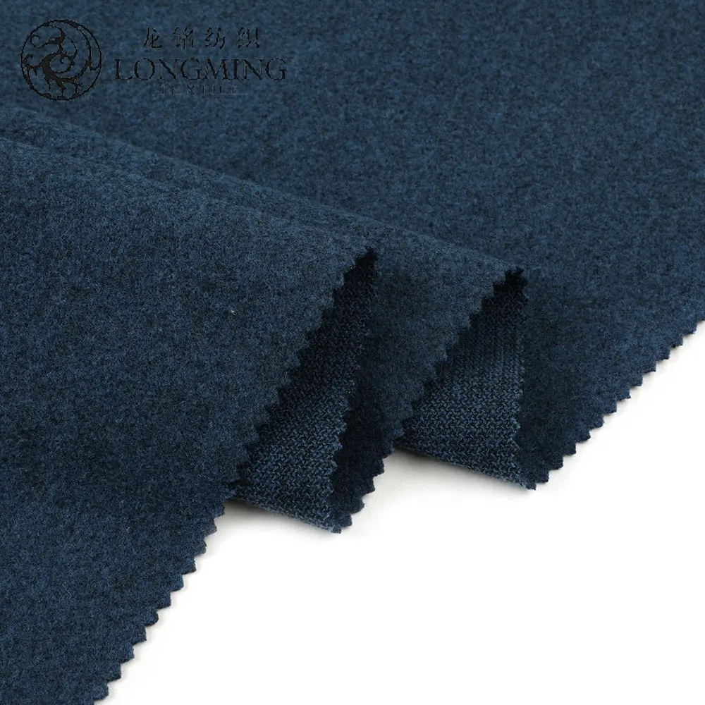 Winter season skin-friendly single faced marl color wool& cashmere fabric for outwear men coats