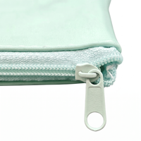 Monedero de Cuero PU con Bordado de Osito, Mini Bolsa Impermeable con Cremallera para Lápiz Labial y Auriculares, Cartera Pequeña Portátil y Duradera