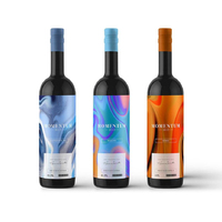 Étiquettes adhésives personnalisées pour bouteilles de vin, estampage à chaud en feuille d'or, autocollants imperméables anti-contrefaçon en rouleaux pour l'emballage des boissons