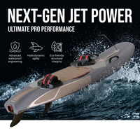 Planche de surf électrique ReadyToShip 15KW 60KMH, gris mat, EPP, Jet Board, agilité hydrodynamique, performance professionnelle, CE, MSDS