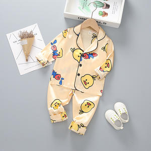 Nueva Moda Primavera Verano Ropa de Dormir para Niños Conjunto de Pijamas de Satén de 2 Piezas para Niñas Mangas Largas Absorbente de Humedad - Product Image 6