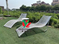 Chaise de plage en aluminium pour piscine de villégiature chaise de plage pliante