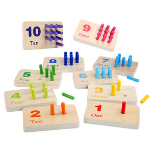 Jouets éducatifs en bois pour la maternelle, jouets d'apprentissage des nombres Montessori pour enfants, blocs de comptage Montessori, jouets de tableaux à chevilles - Product Image 3