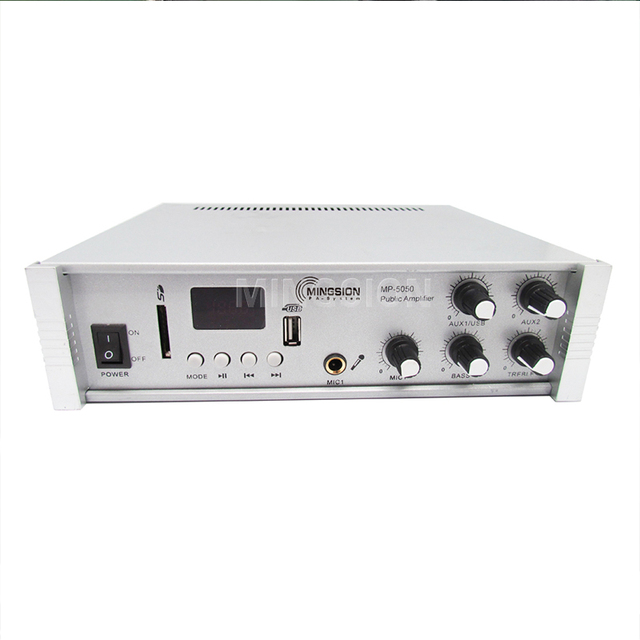 50W Professional Stereo Power Mixer Amplifier with FM Radio U Disk & SD Card Playback Public Address Audio Sound System Solution