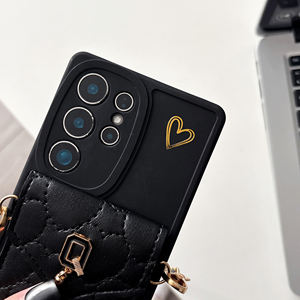 Funda de teléfono Crossbody Metal Lock Cardbag completa con Samsung <span class=keywords><strong>Galaxy</strong></span> S25 S24 S23 S22 S20 S21 A73 A72 A71 A56 A26 funda protectora - Product Image 4