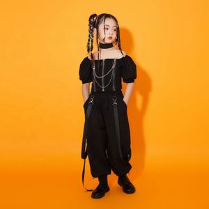 Trajes <span class=keywords><strong>para</strong></span> niños, <span class=keywords><strong>ropa</strong></span> de Hip Hop, camisetas sin mangas negras, camiseta, <span class=keywords><strong>ropa</strong></span> de calle, pantalones Cargo <span class=keywords><strong>para</strong></span> chicas adolescentes, traje de baile de Jazz, <span class=keywords><strong>ropa</strong></span> de exhibición - Product Image 4