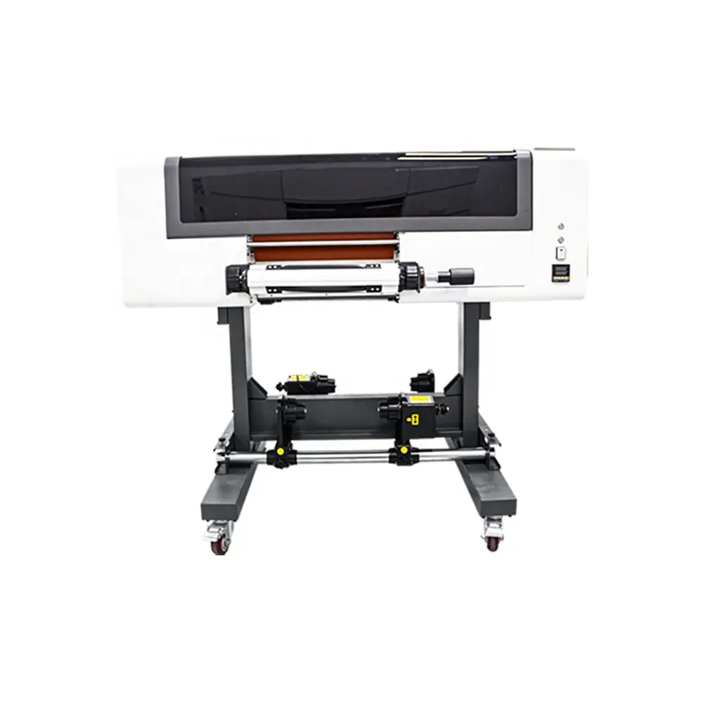 डुअल xp600 हेड डीटीएफ प्रिंटर यूवी ए3 रोल टू रोल यूवी डीटीएफ प्रिंटर के साथ स्टिकर प्रिंटिंग के लिए हॉट सेल 30 सेमी यूवी रोल डीटीएफ प्रिंटर
